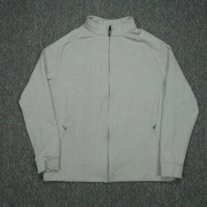 Mizzen Main Jacket Mens Large Gray Full Zip Pockets Bomber Stretch Sweatshirt